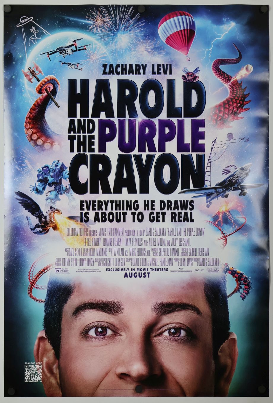 Harold and the Purple Crayon (2024) original theatrical movie poster - Final