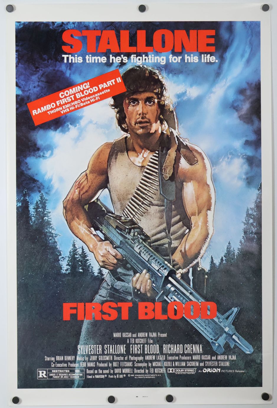 First Blood (1982) original theatrical movie poster - Video