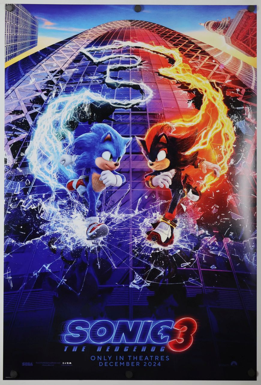 Sonic the Hedgehog 3 (2024) original theatrical movie poster - Advance
