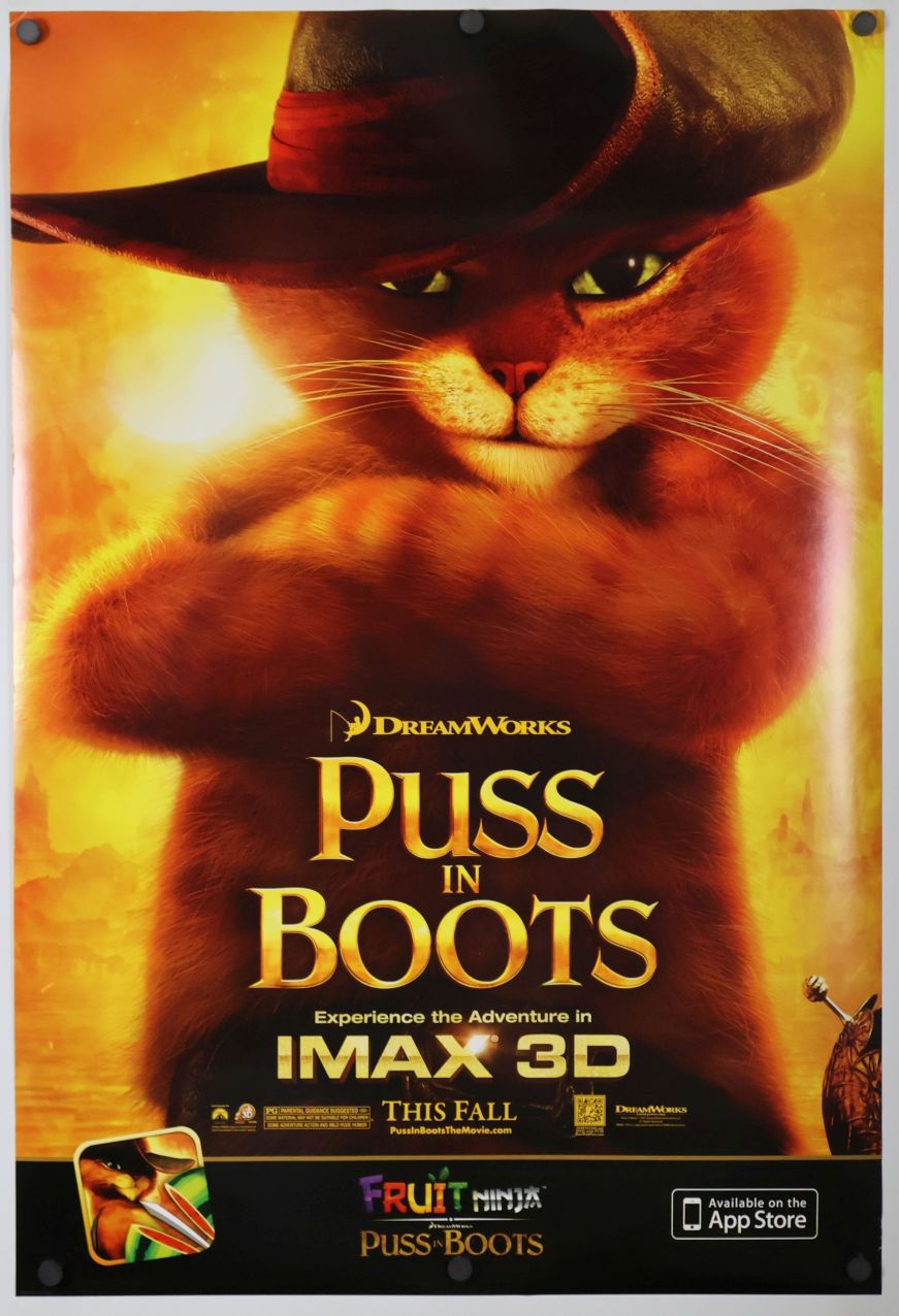 Puss in Boots (2011) original theatrical movie poster - Imax