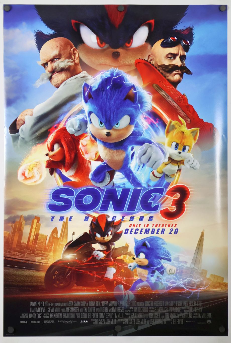 Sonic the Hedgehog 3 (2024) original theatrical movie poster - Final