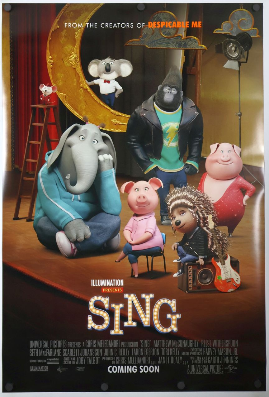 Sing (2016) original theatrical movie poster - Final