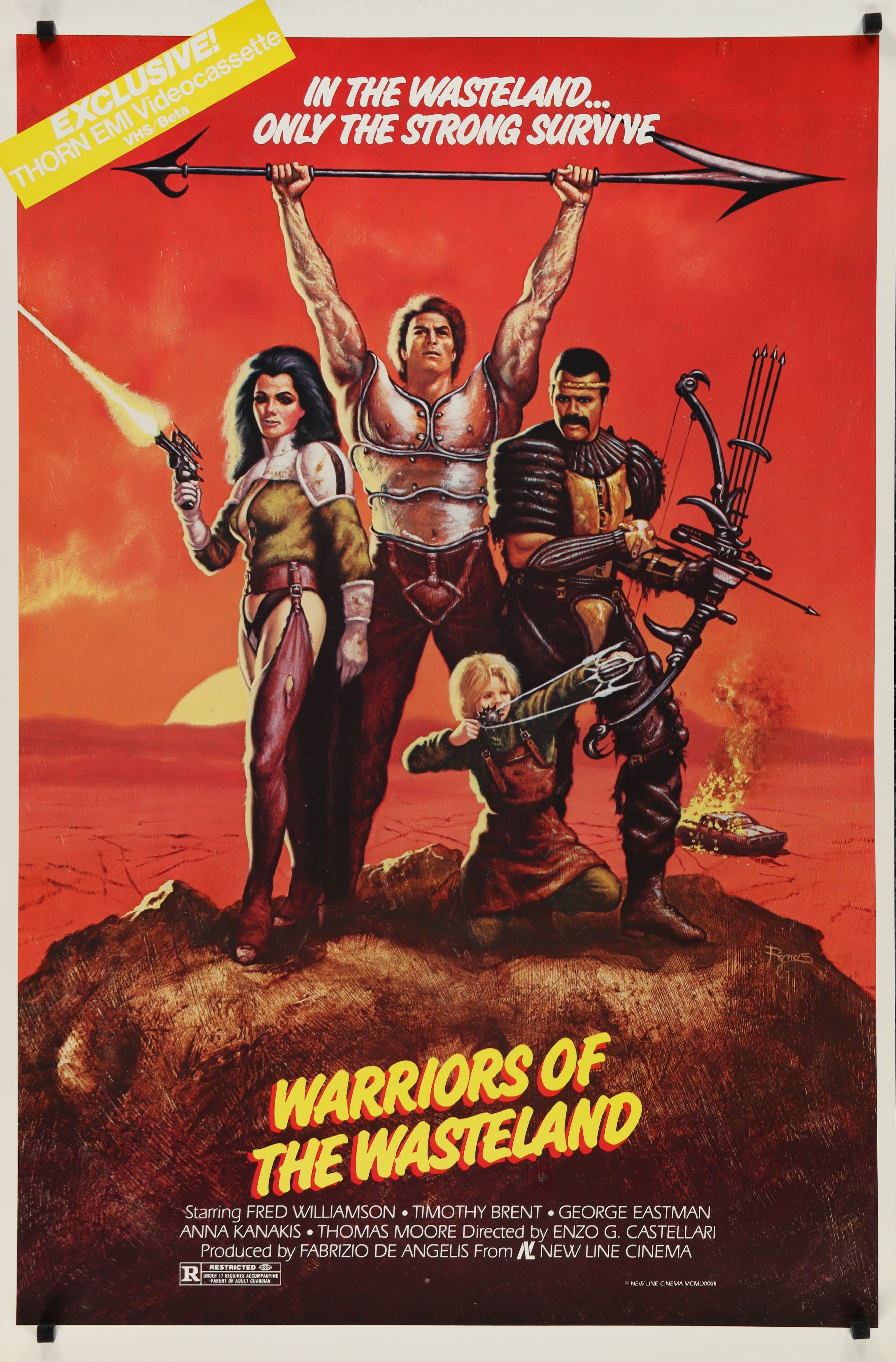 Warriors of the Wasteland (1984) original theatrical movie poster - Video