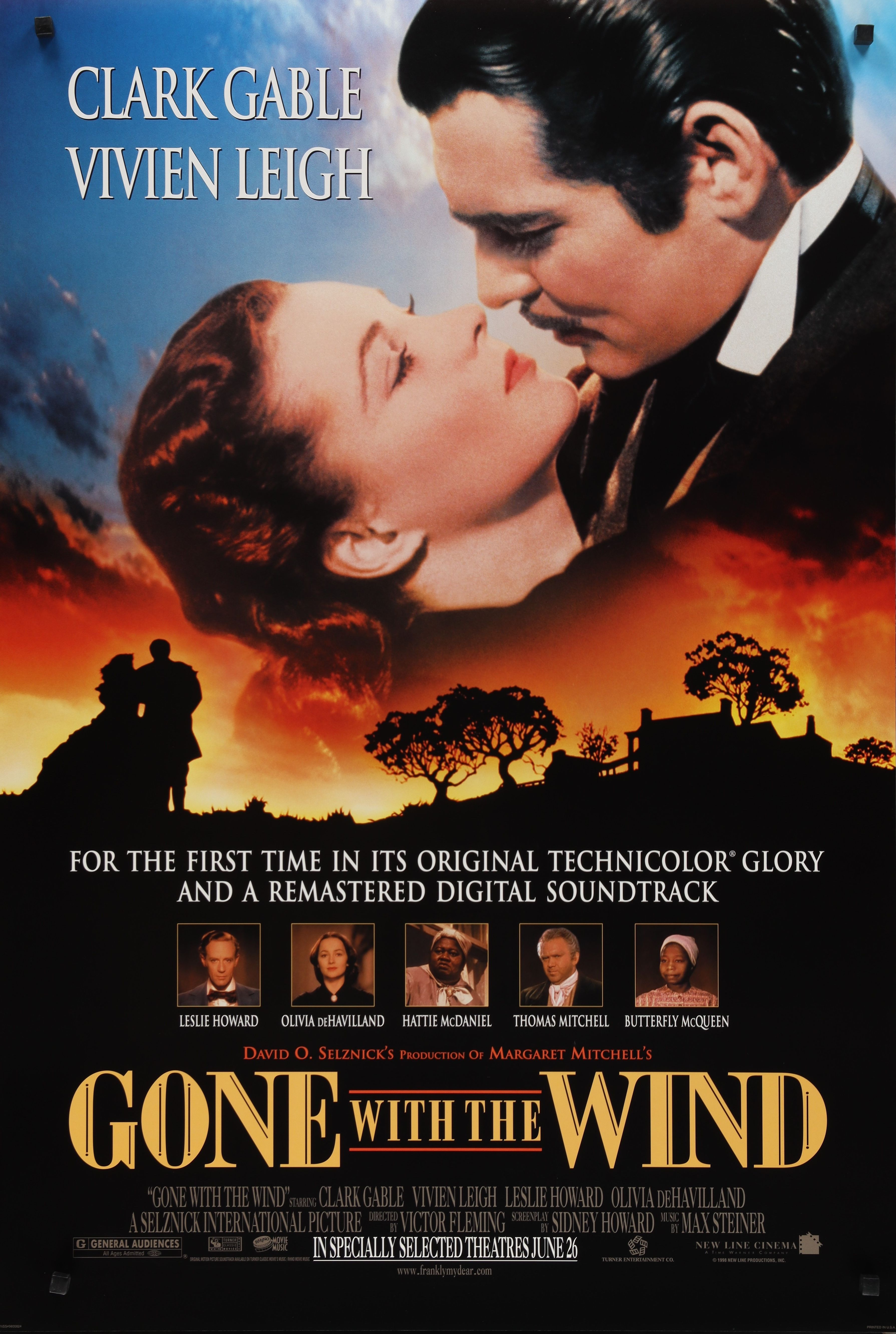 Gone with the Wind (1998) original theatrical movie poster - Re-Release