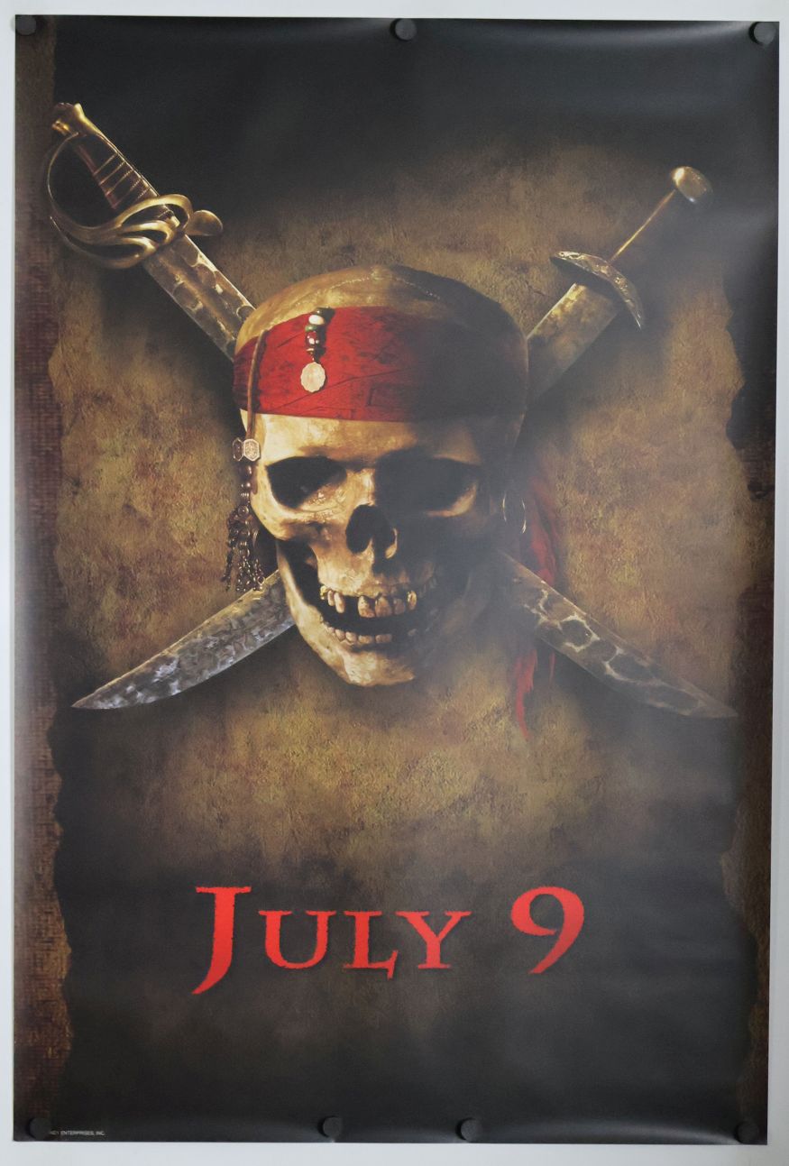 Pirates of the Caribbean: The Curse of the Black Pearl (2003) original theatrical movie poster - Teaser