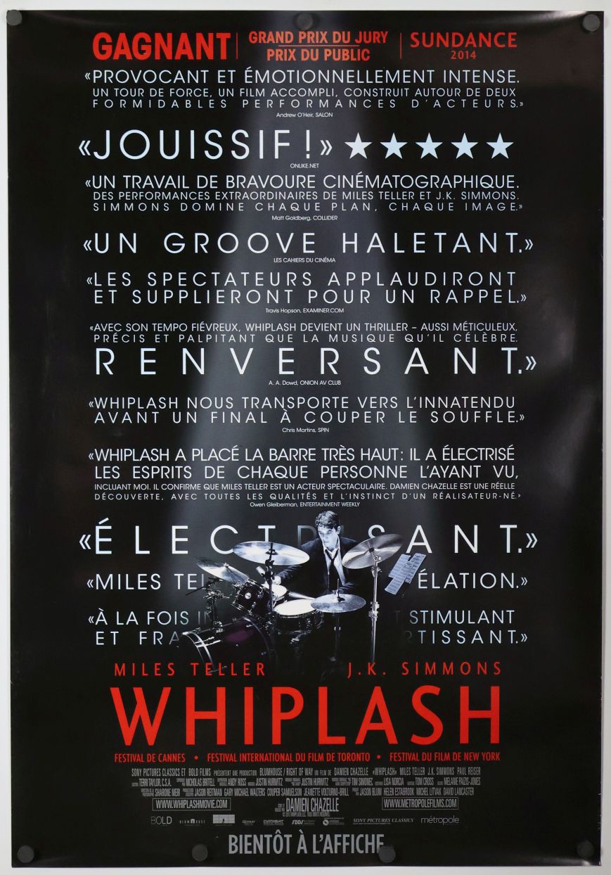 Whiplash (2014) original theatrical movie poster - Review