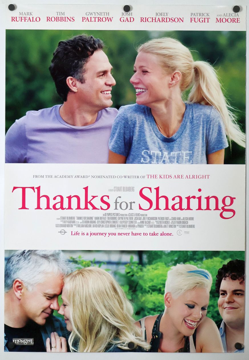 Thanks for Sharing (2012) original theatrical movie poster - Final