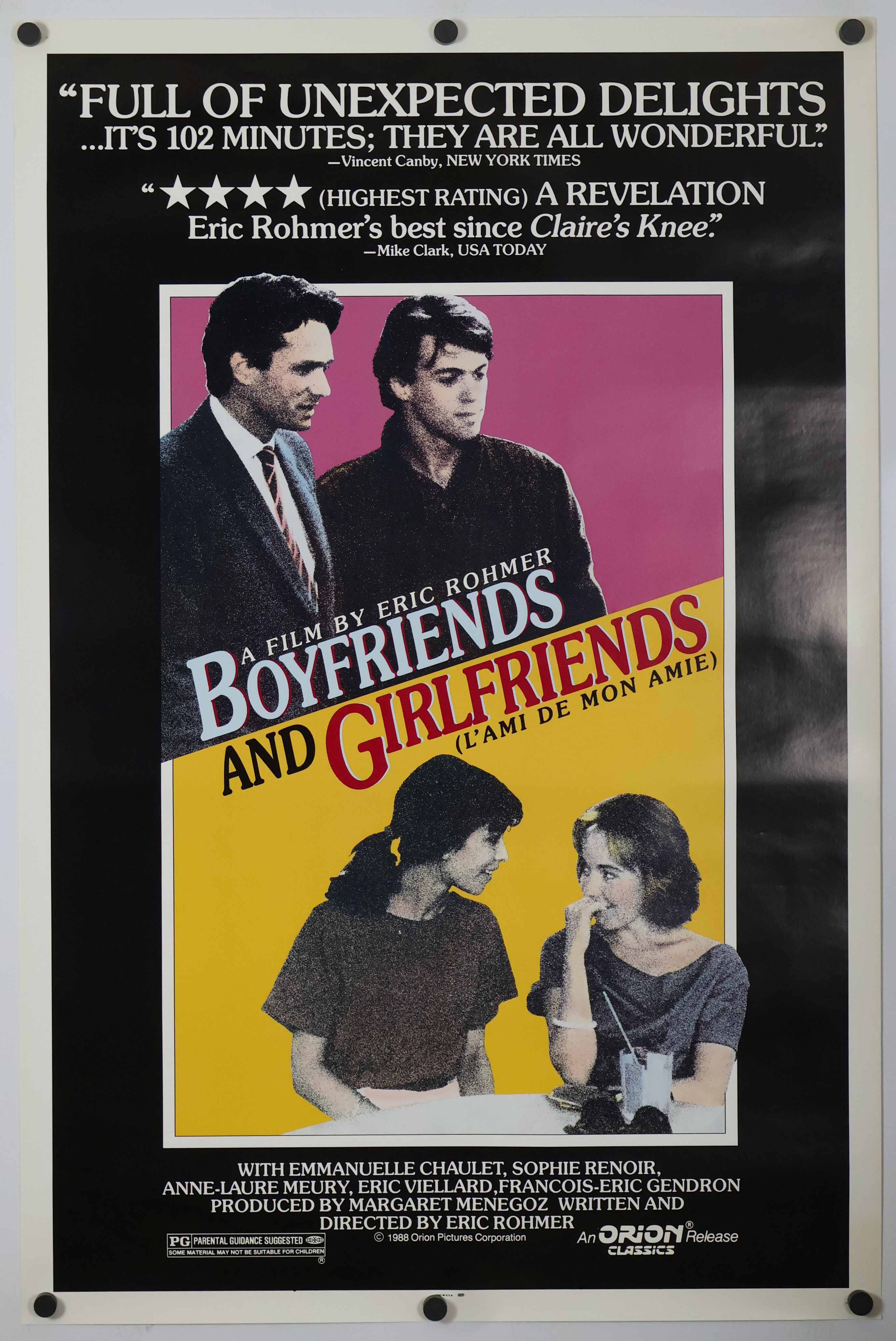 Boyfriends and Girlfriends (1987) original theatrical movie poster - Final
