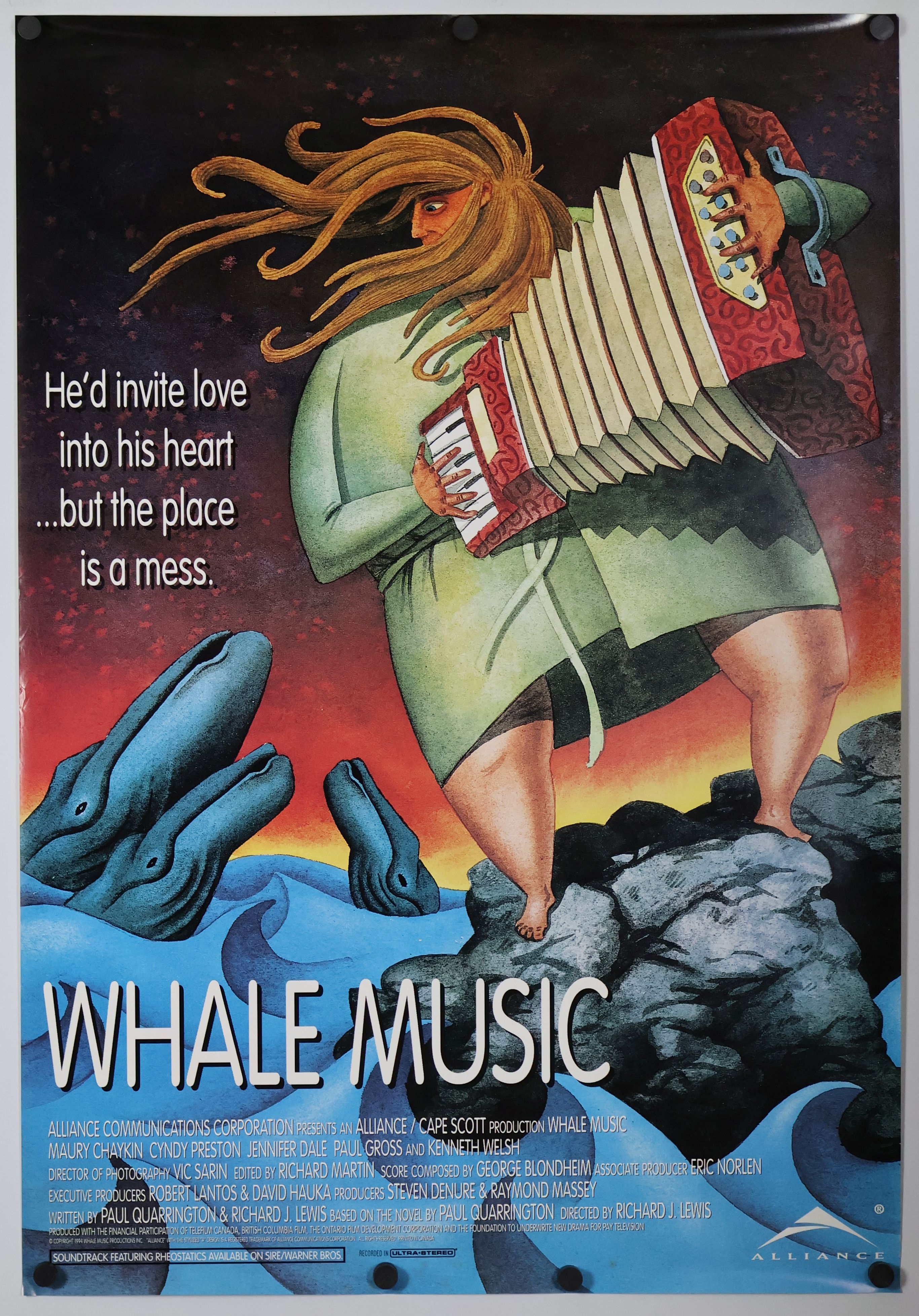 Whale Music (1994) original theatrical movie poster - Final