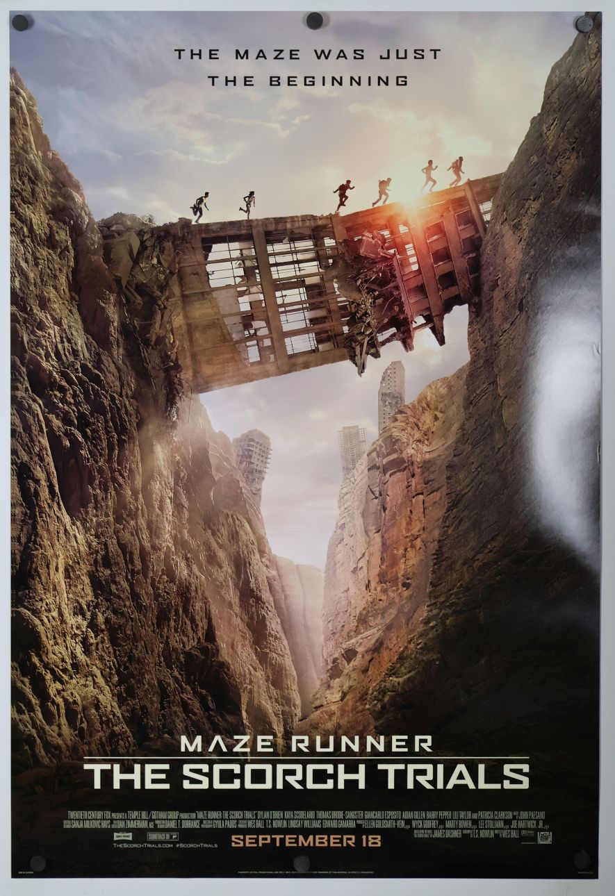 Maze Runner: The Scorch Trials (2015) original theatrical movie poster - Final