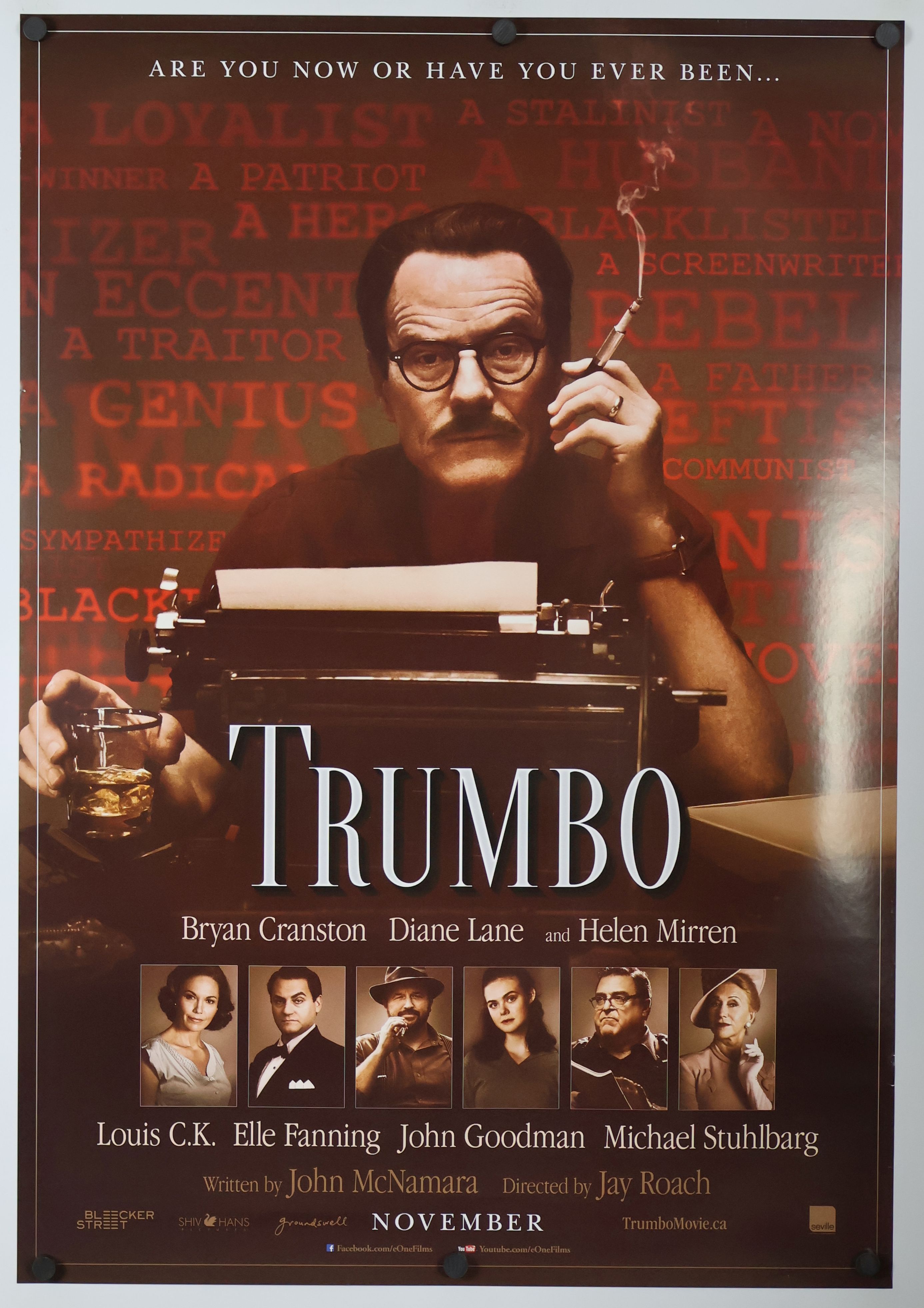 Trumbo (2015) original theatrical movie poster - Final