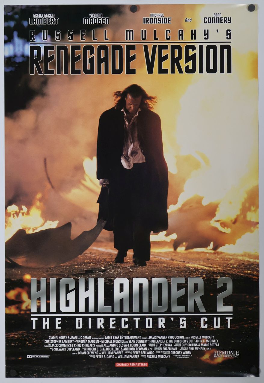 Highlander II: The Quickening (1991) original theatrical movie poster - Video