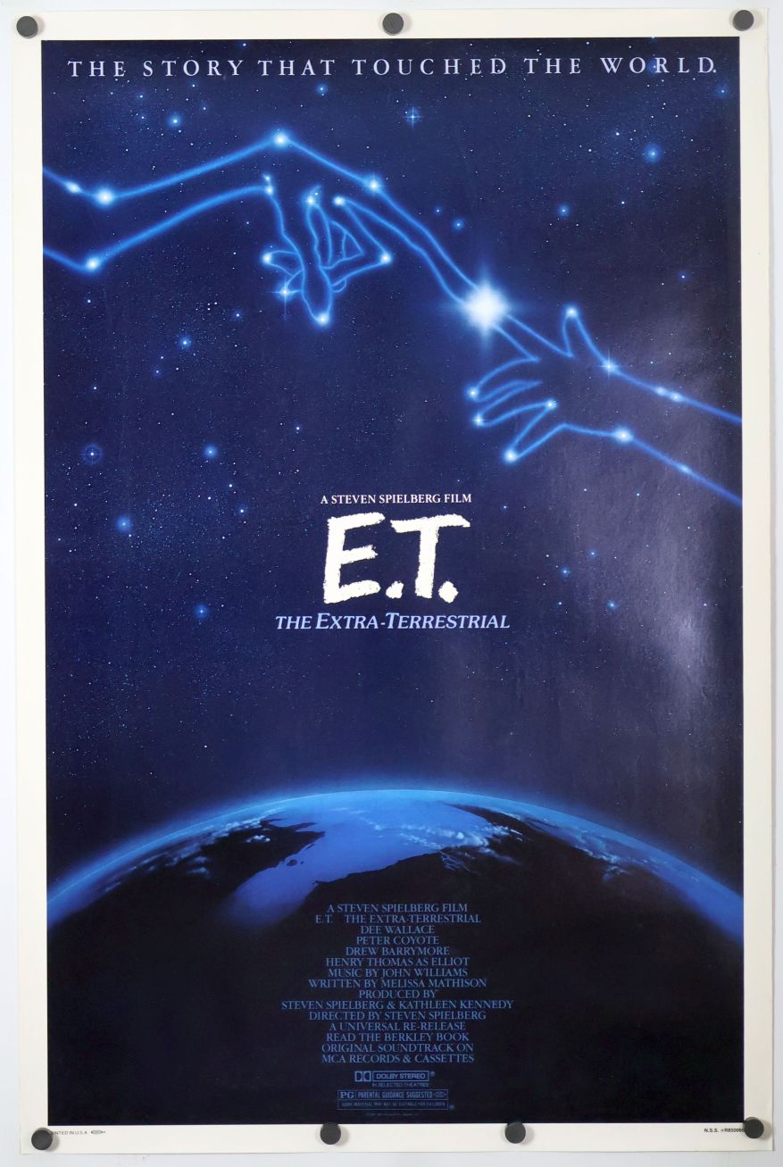 E.T. the Extra-Terrestrial (1985) original theatrical movie poster - Re-Release