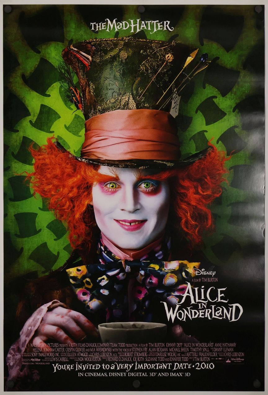 Alice in Wonderland (2010) original theatrical movie poster - International Advance