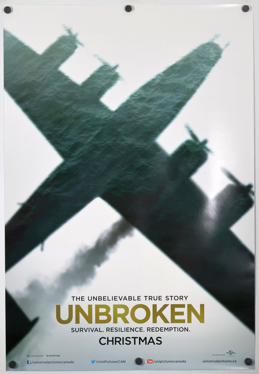 Unbroken (2015) original theatrical movie poster - Advance