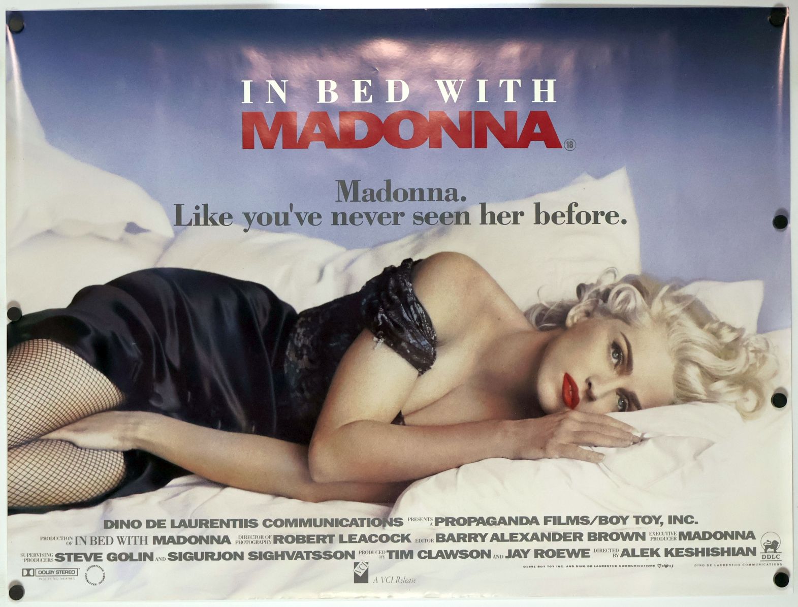 Madonna: Truth or Dare (1991) original theatrical movie poster - Final