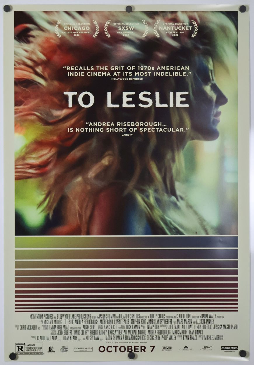 To Leslie (2022) original theatrical movie poster - Final