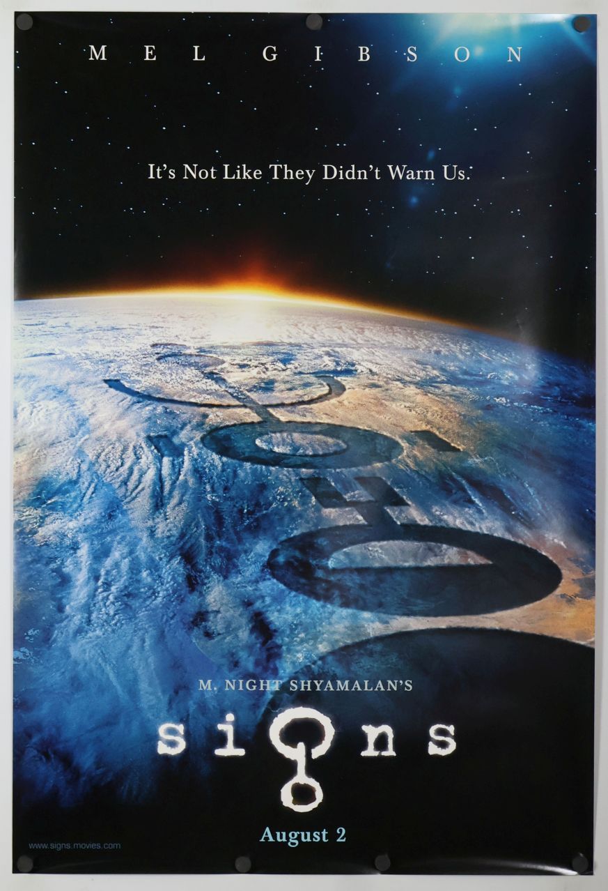 Signs (2002) original theatrical movie poster - Advance