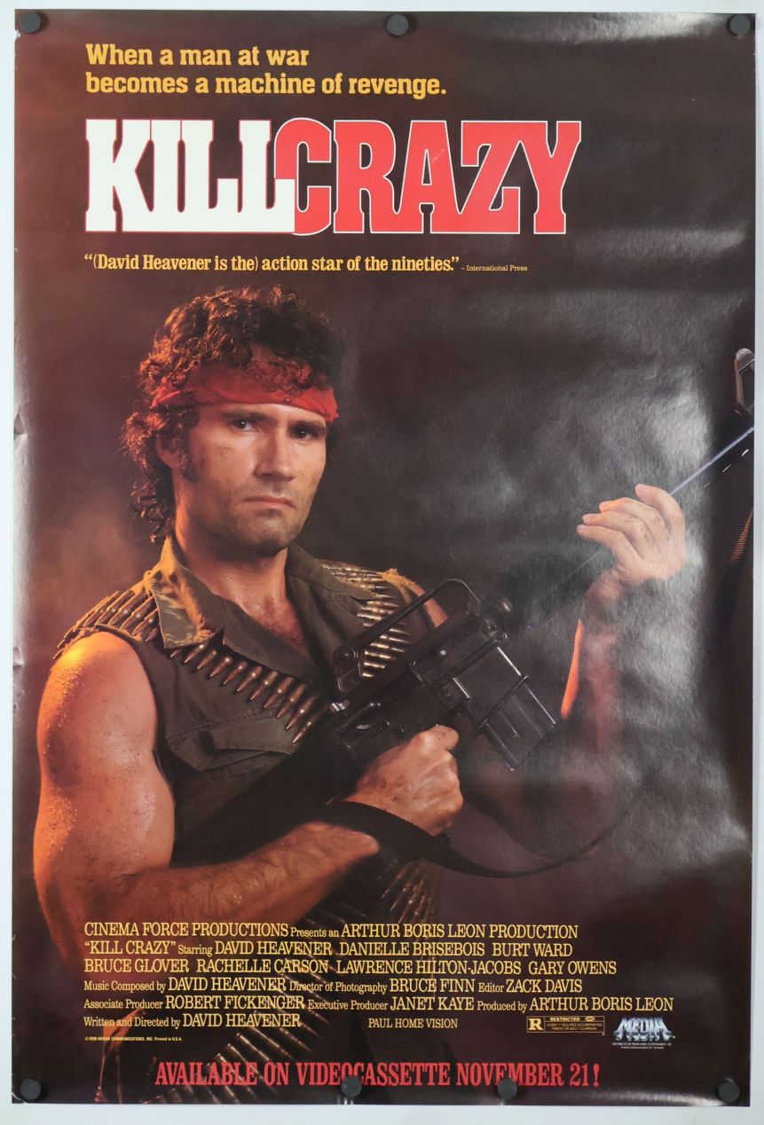 Kill Crazy (1990) original theatrical movie poster - Video