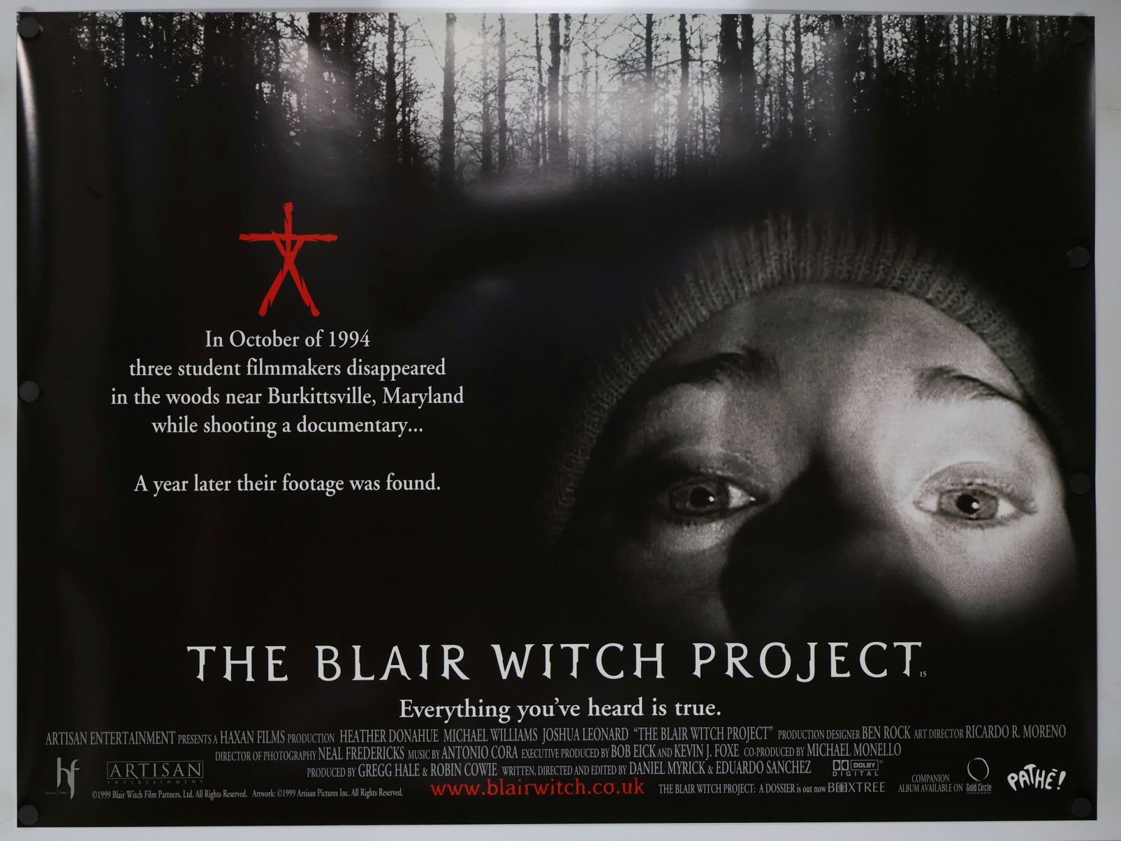 The Blair Witch Project (1999) original theatrical movie poster - Final