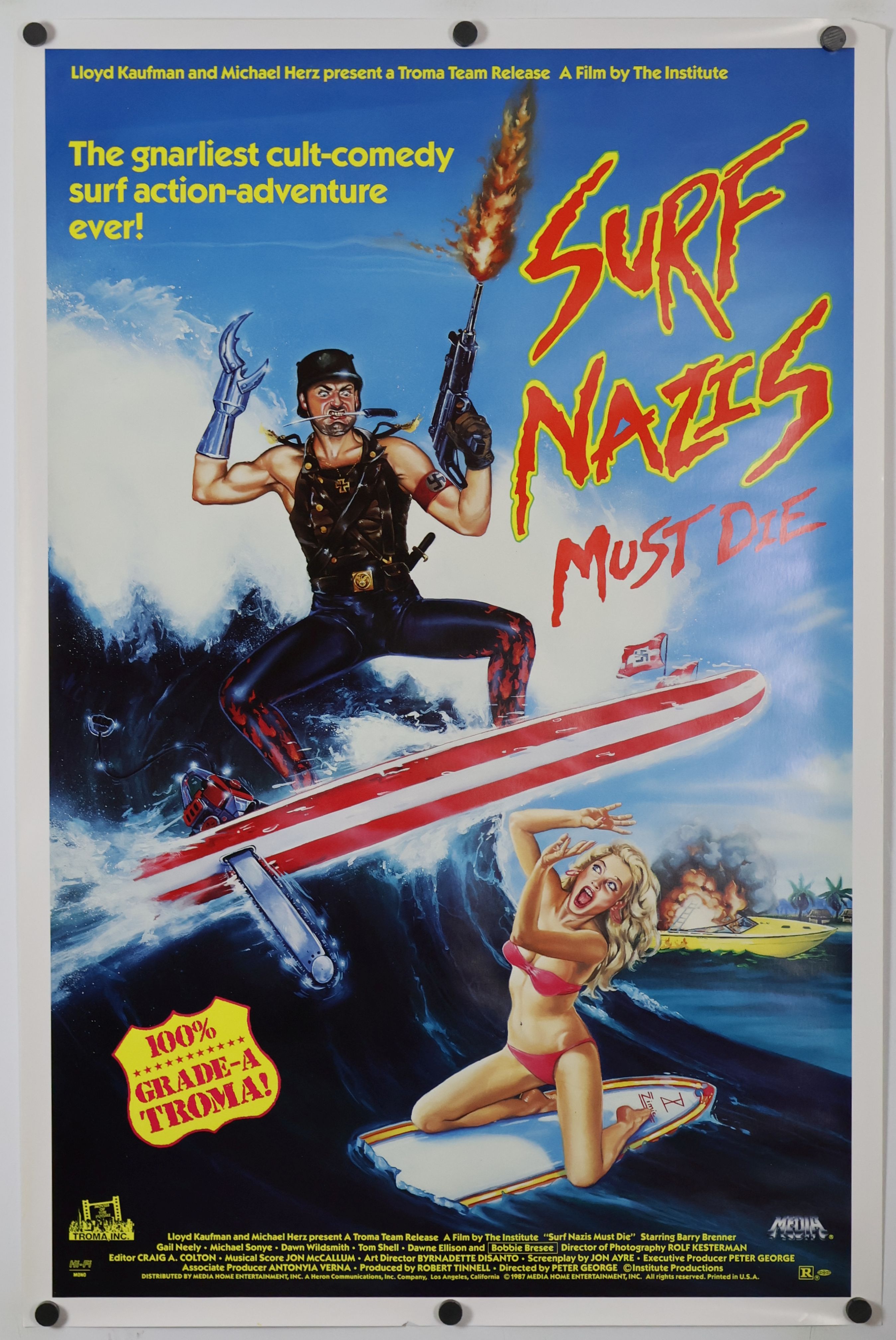 Surf Nazis Must Die (1987) original theatrical movie poster - Video