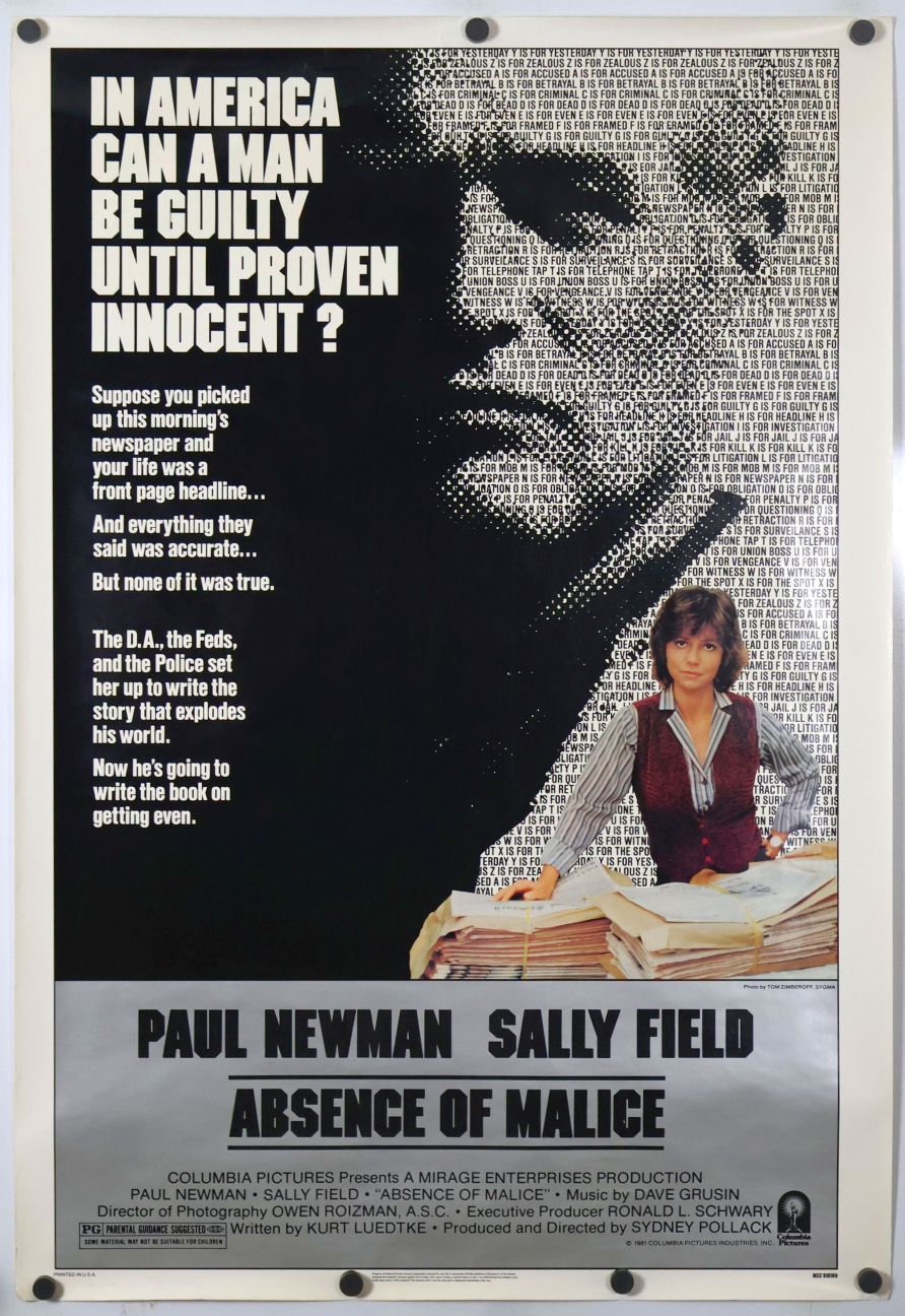 Absence of Malice (1981) original theatrical movie poster - Final