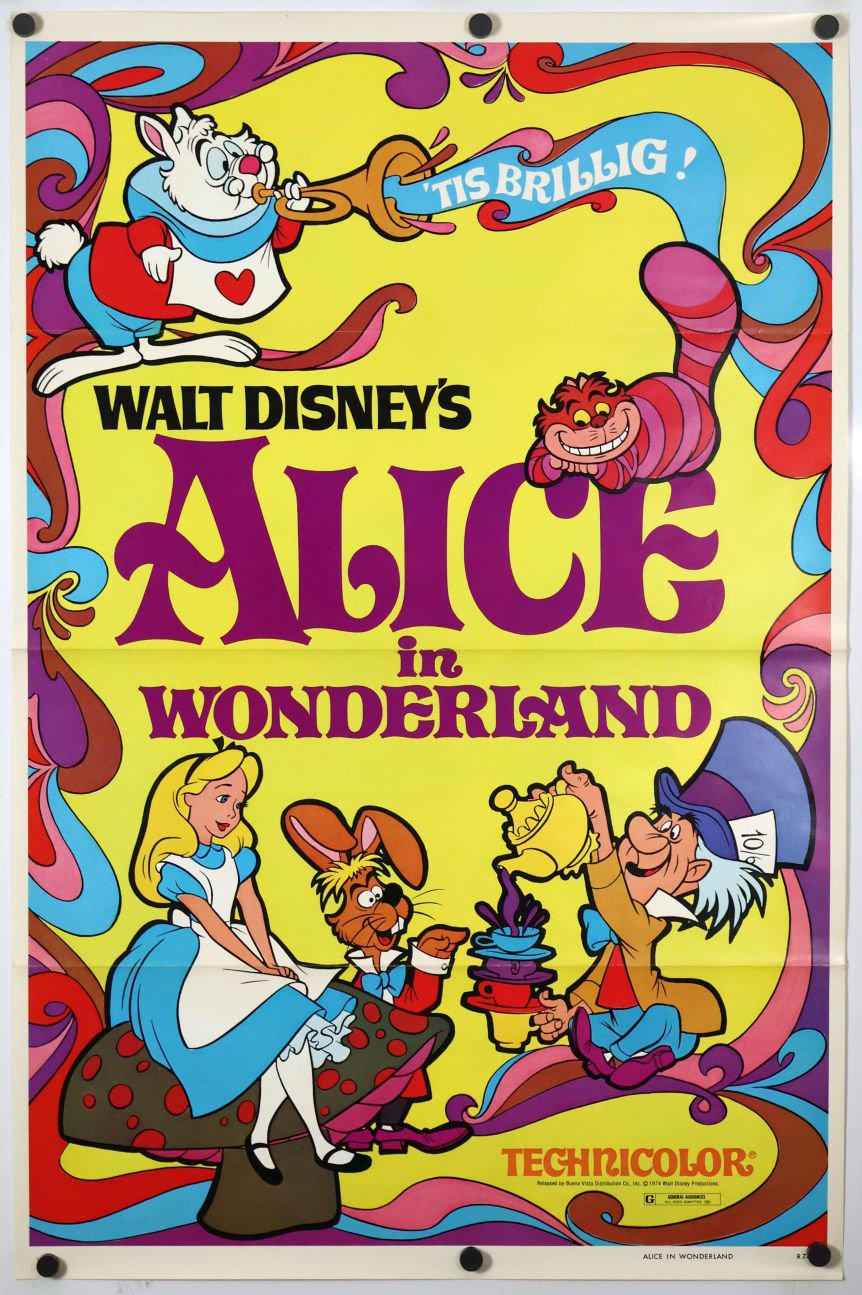 Alice in Wonderland (1974) original theatrical movie poster - Re-Release