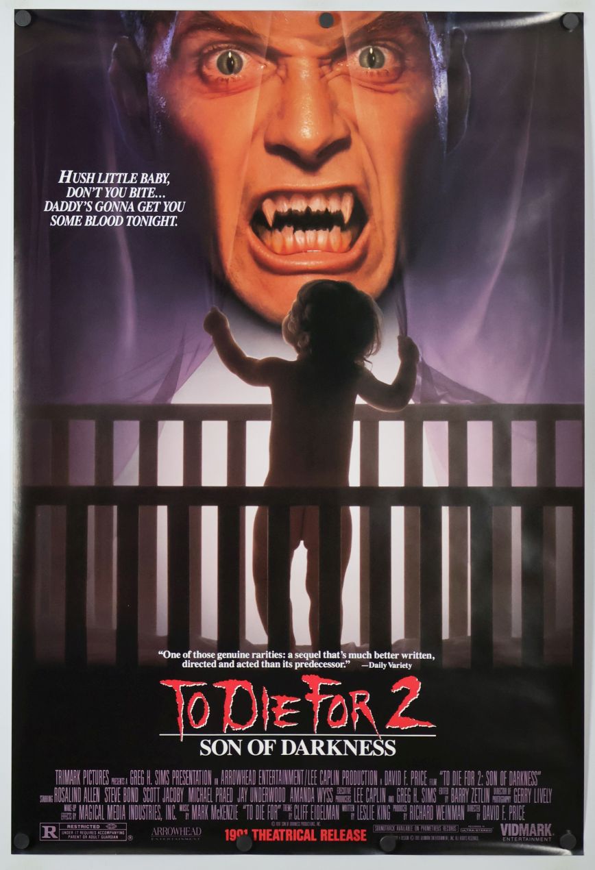 Son of Darkness: To Die for II (1991) original theatrical movie poster - Video