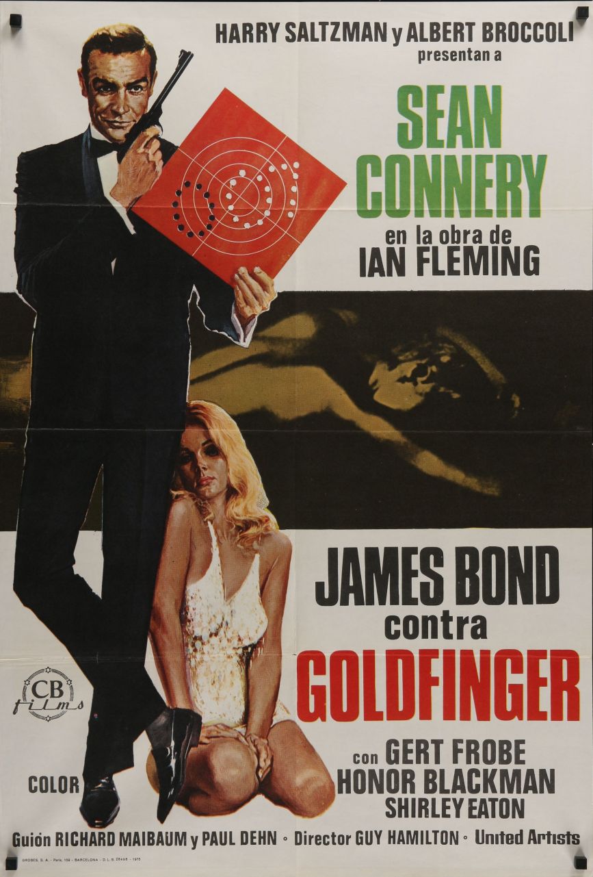 Goldfinger (1975) original theatrical movie poster - Re-Release