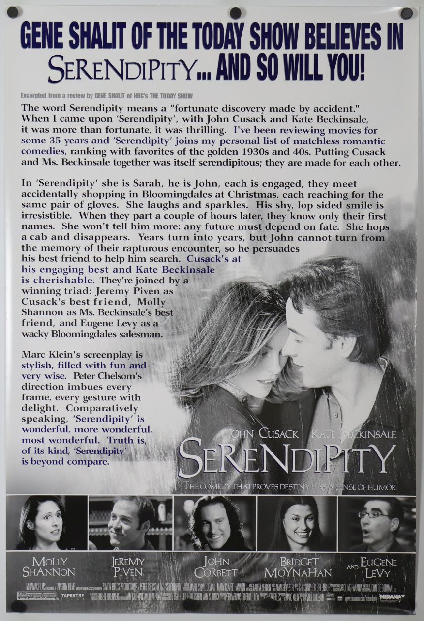 Serendipity (2001) original theatrical movie poster - Review