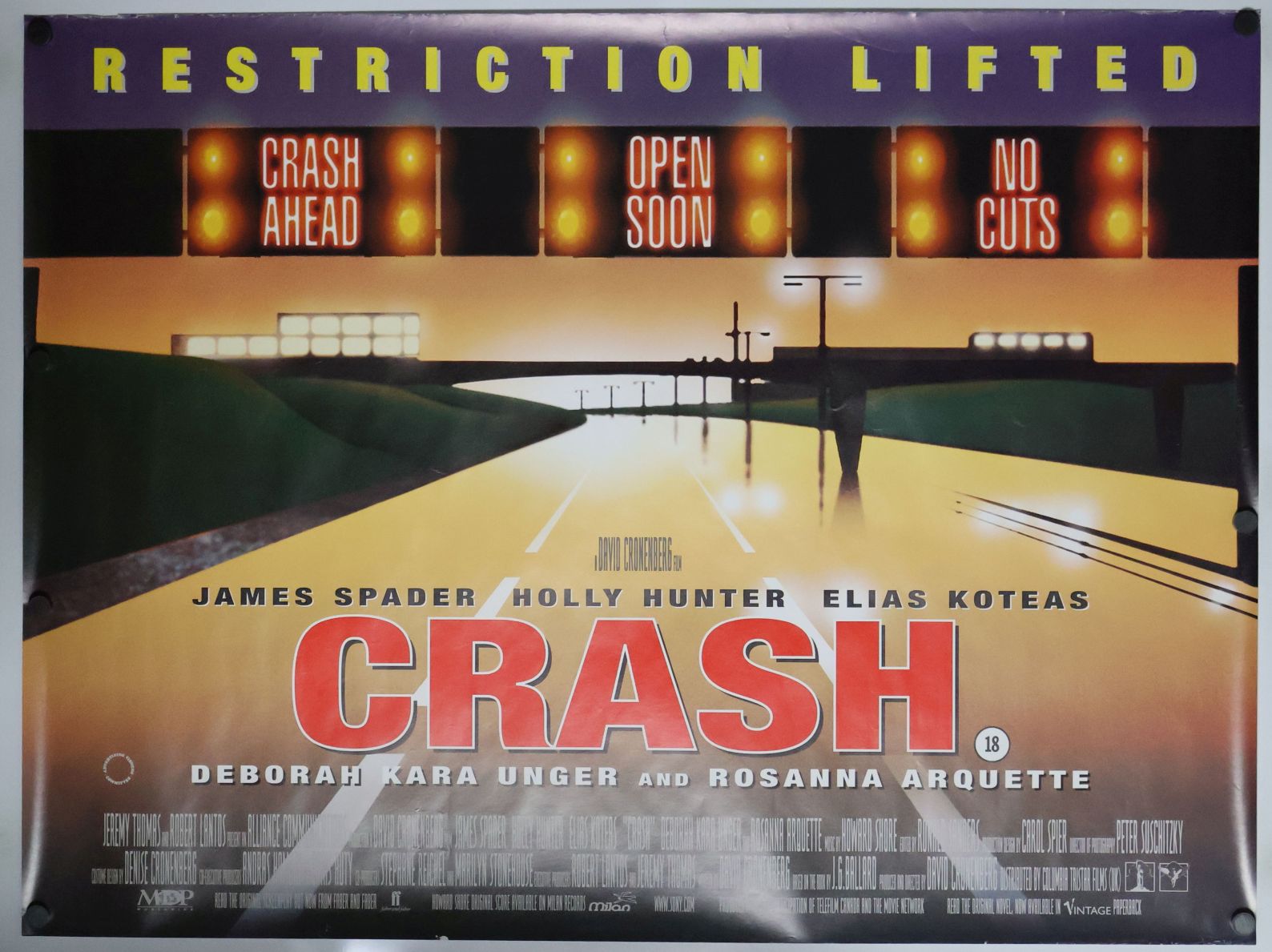 Crash (1996) original theatrical movie poster - Final