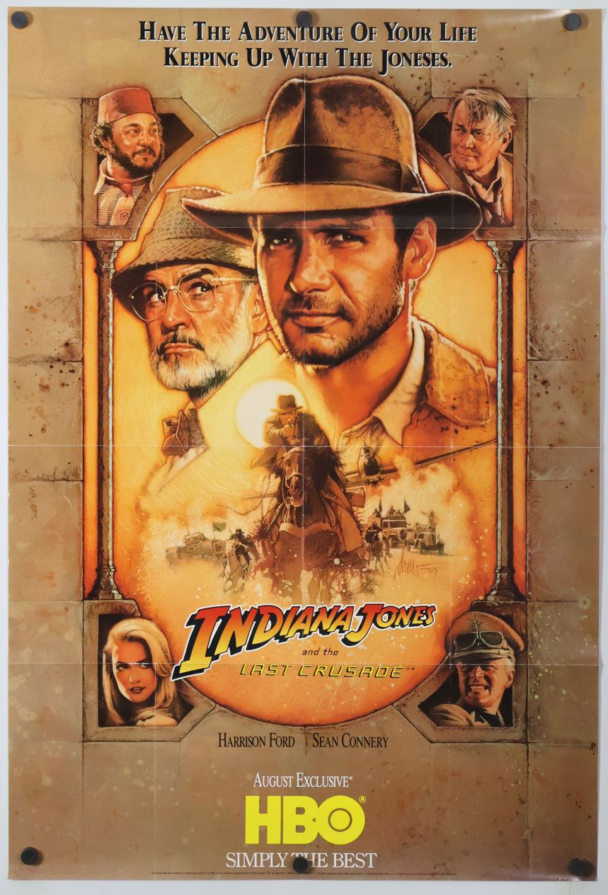 Indiana Jones and the Last Crusade (1989) original theatrical movie poster - HBO