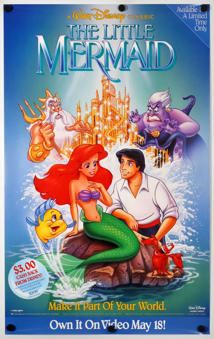The Little Mermaid (1989) original theatrical movie poster - Video