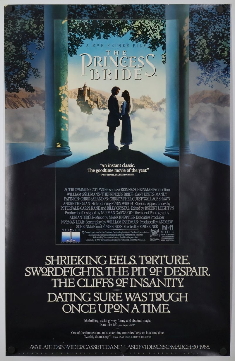The Princess Bride (1987) original theatrical movie poster - Video