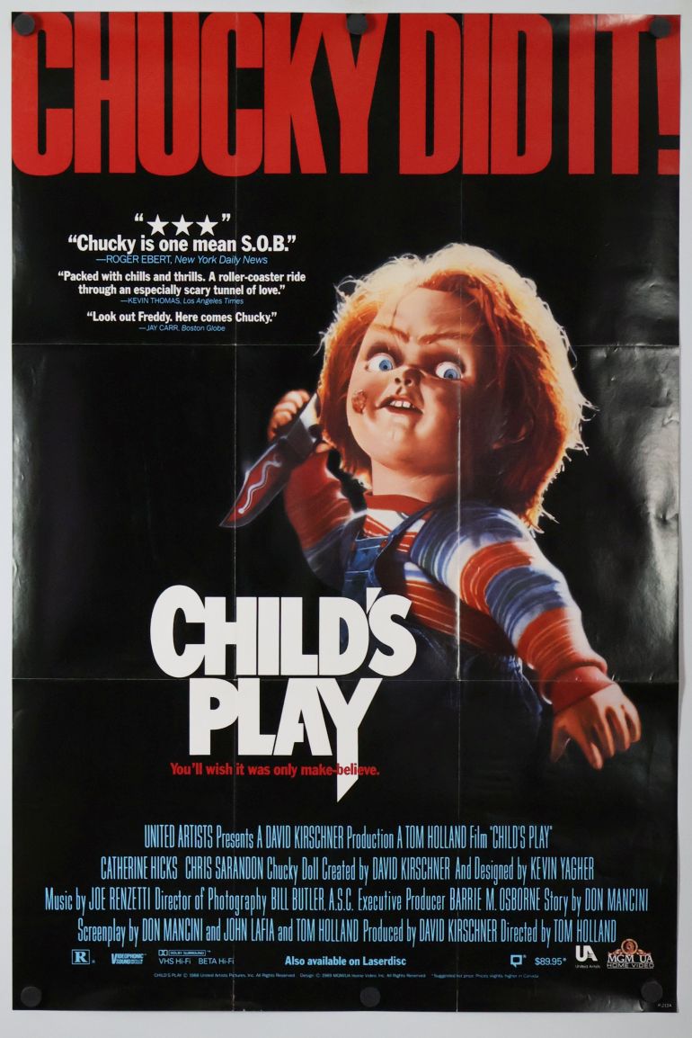 Child's Play (1988) original theatrical movie poster - Video