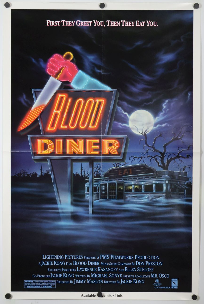 Blood Diner (1987) original theatrical movie poster - Video
