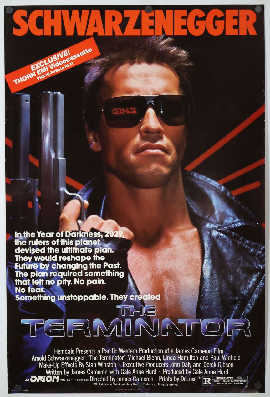 The Terminator (1984) original theatrical movie poster - Video