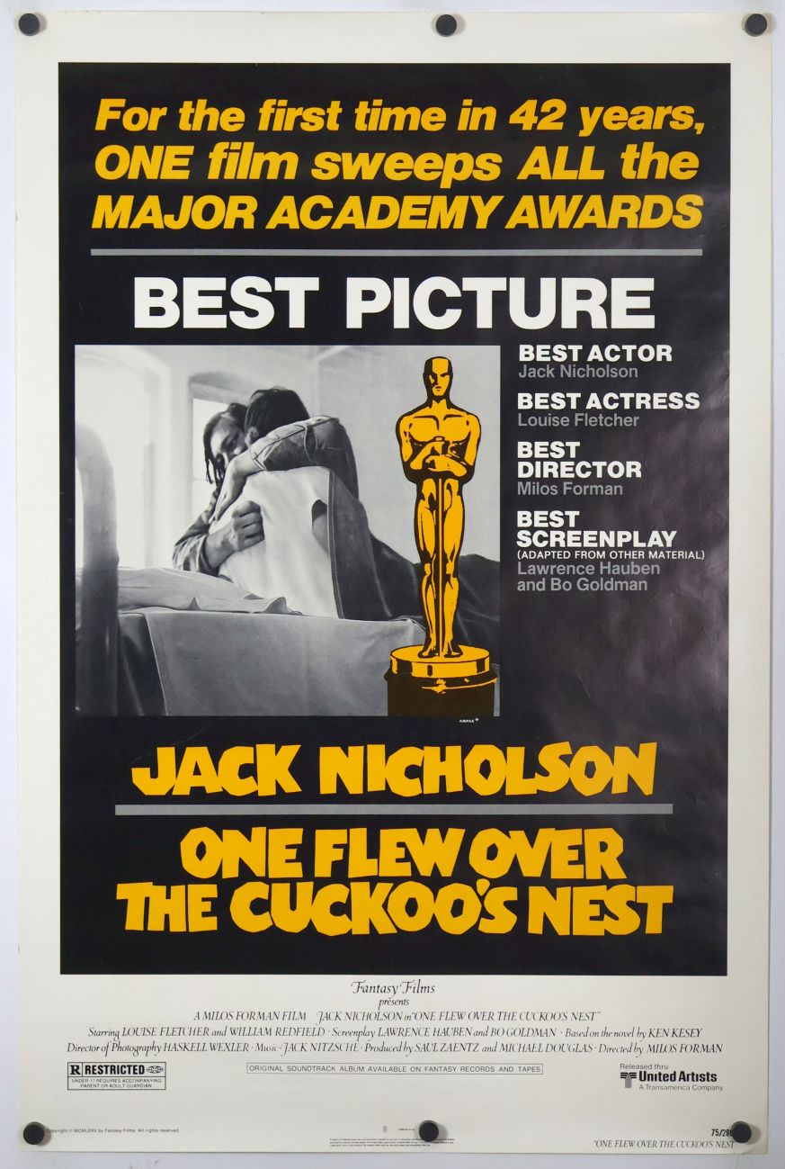 One Flew Over the Cuckoo's Nest (1975) original theatrical movie poster - Awards Style