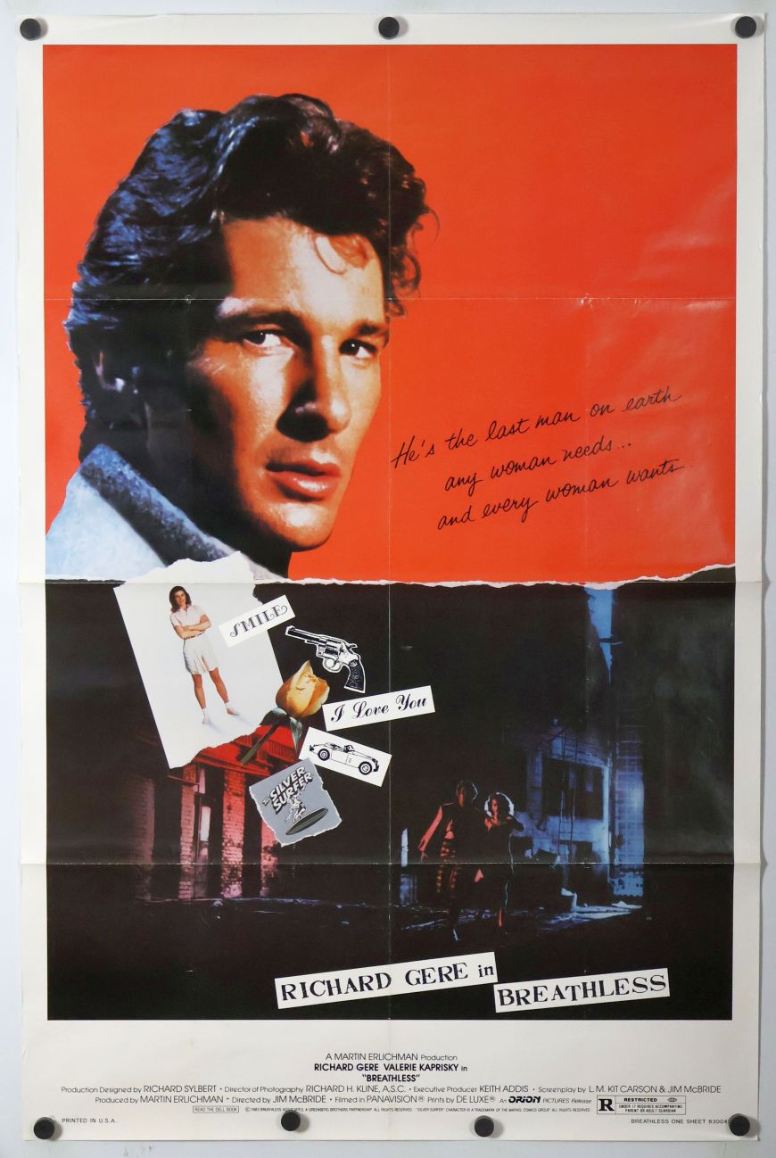 Breathless (1983) original theatrical movie poster - Final
