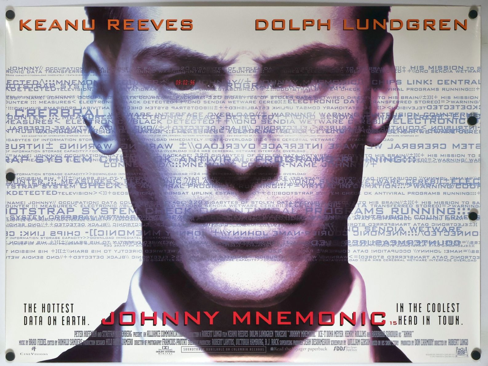 Johnny Mnemonic (1996) original theatrical movie poster - Final