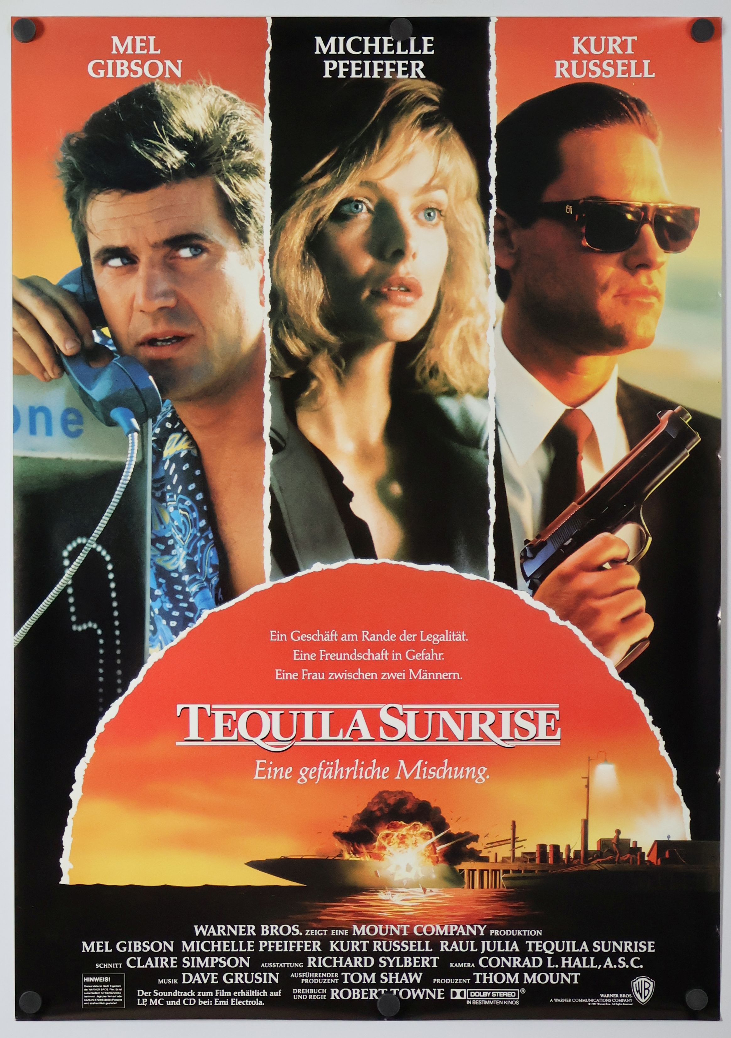 Tequila Sunrise (1989) original theatrical movie poster - Advance