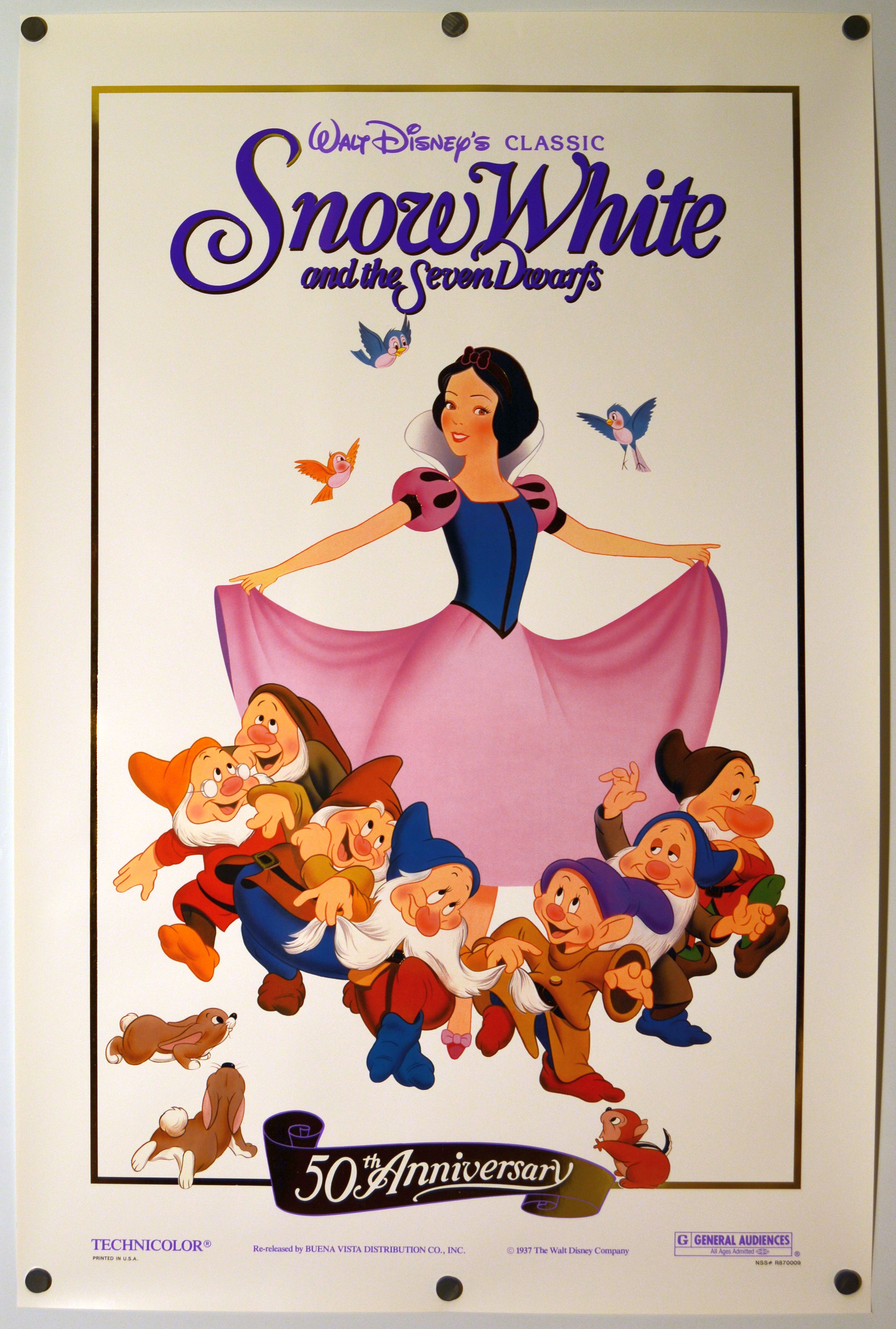 Snow White and the Seven Dwarfs (1987) original theatrical movie poster - Re-Release