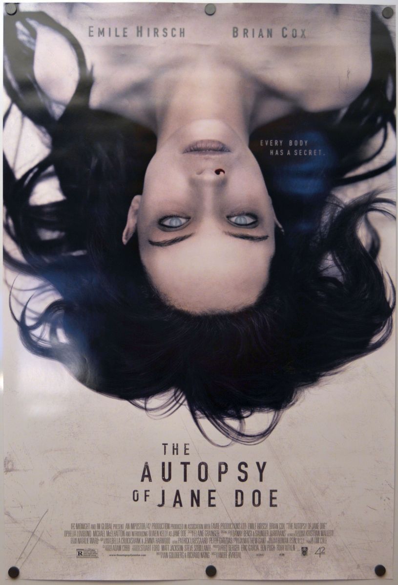 The Autopsy of Jane Doe (2016) original theatrical movie poster - Final