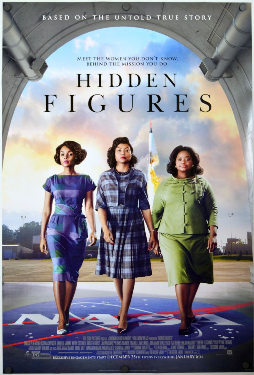 Hidden Figures (2016) original theatrical movie poster - Style B